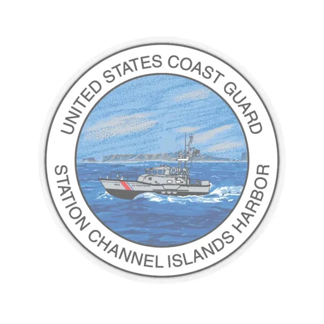 USCG Station Channel Islands Harbor (U.S. Coast Guard) STICKER Vinyl Kiss-Cut Decal 3 Inch Transparent - The Sticker Space