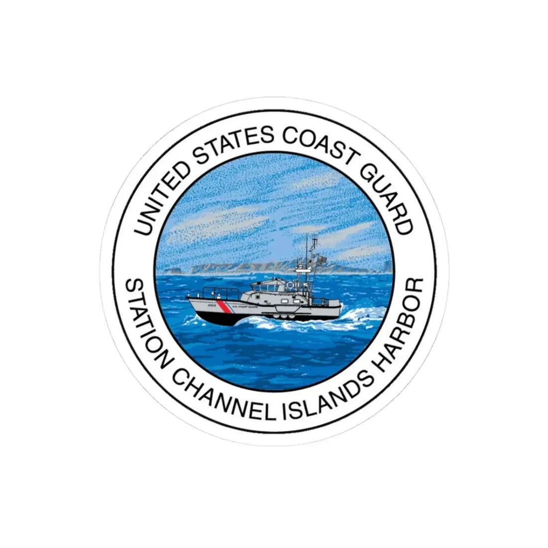 USCG Station Channel Islands Harbor (U.S. Coast Guard) STICKER Vinyl Kiss-Cut Decal 3 Inch White - The Sticker Space