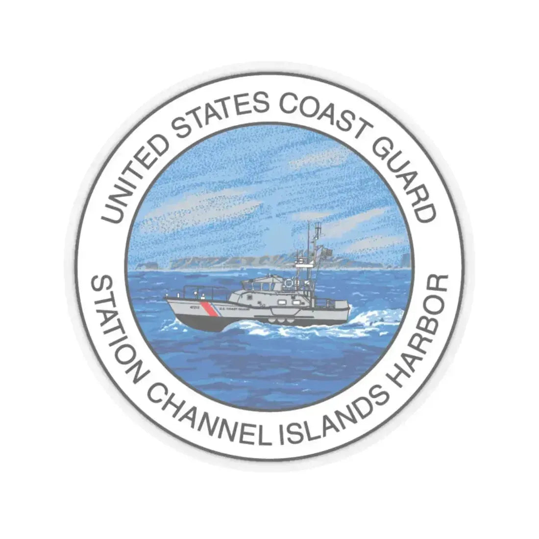 USCG Station Channel Islands Harbor (U.S. Coast Guard) STICKER Vinyl Kiss-Cut Decal 4 Inch Transparent - The Sticker Space