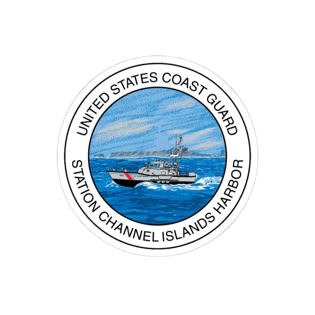 USCG Station Channel Islands Harbor (U.S. Coast Guard) STICKER Vinyl Kiss-Cut Decal 4 Inch White - The Sticker Space