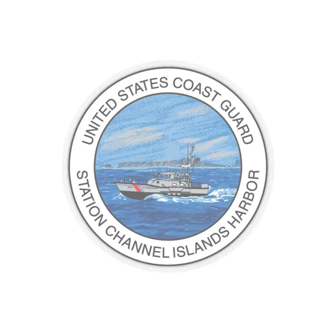 USCG Station Channel Islands Harbor (U.S. Coast Guard) STICKER Vinyl Kiss-Cut Decal 6 Inch Transparent - The Sticker Space