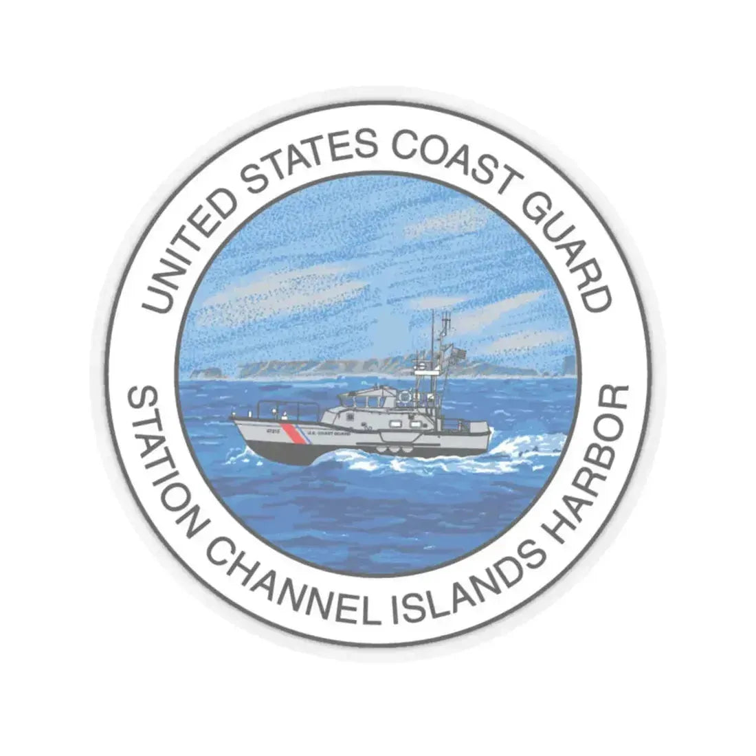 USCG Station Channel Islands Harbor (U.S. Coast Guard) STICKER Vinyl Kiss-Cut Decal 6 Inch Transparent - The Sticker Space