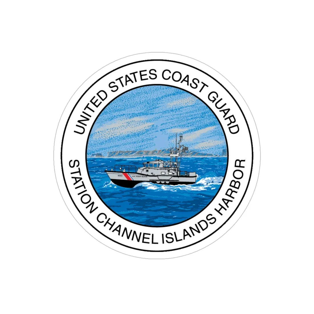 USCG Station Channel Islands Harbor (U.S. Coast Guard) Transparent STICKER Die-Cut Vinyl Decal 5 Inch - The Sticker Space