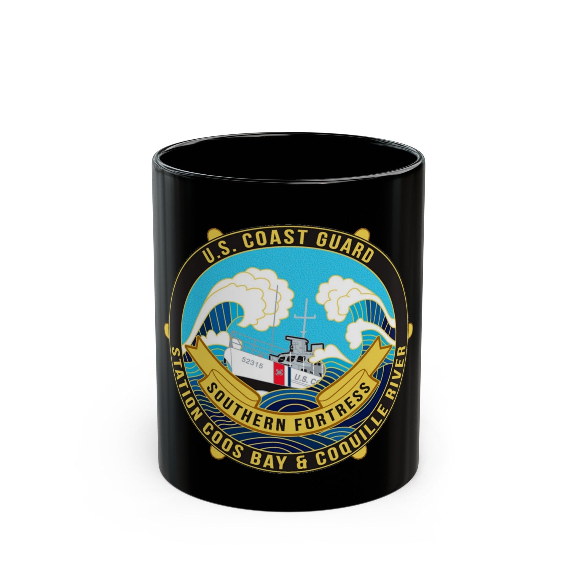 USCG Station Coos Bay (U.S. Coast Guard) Black Coffee Mug-11oz-The Sticker Space