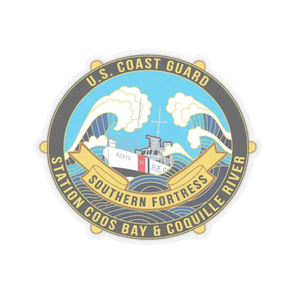 USCG Station Coos Bay (U.S. Coast Guard) STICKER Vinyl Kiss-Cut Decal 2 Inch Transparent - The Sticker Space
