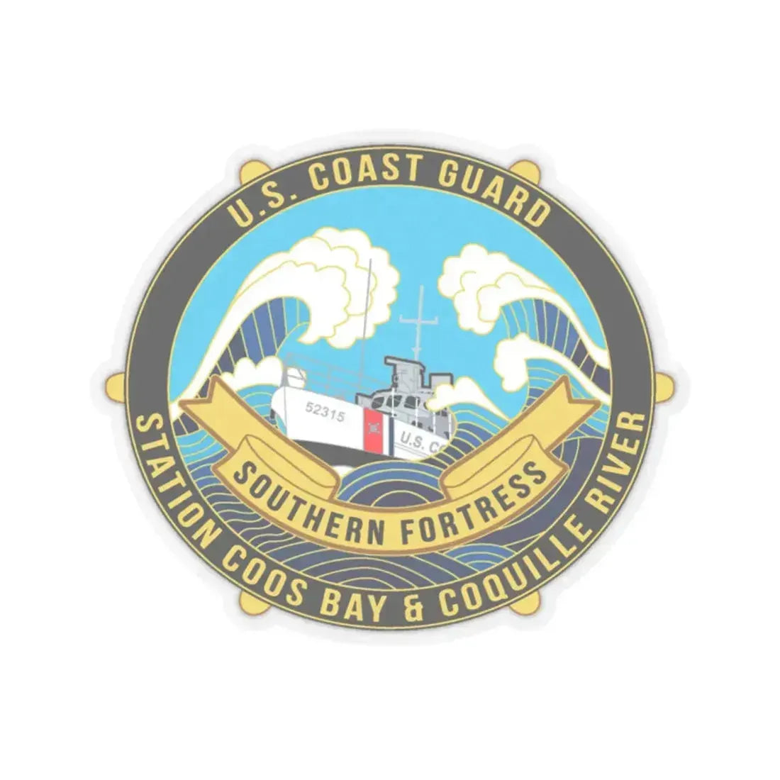 USCG Station Coos Bay (U.S. Coast Guard) STICKER Vinyl Kiss-Cut Decal 2 Inch Transparent - The Sticker Space
