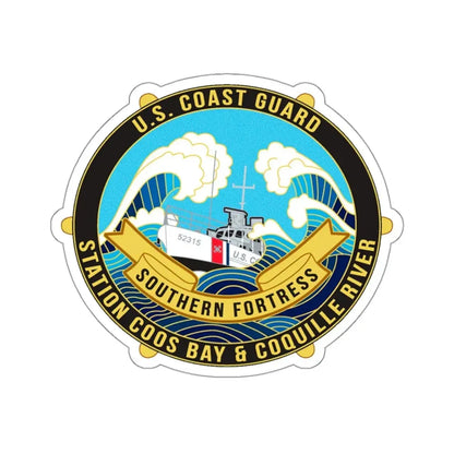 USCG Station Coos Bay (U.S. Coast Guard) STICKER Vinyl Kiss-Cut Decal 3 Inch White - The Sticker Space