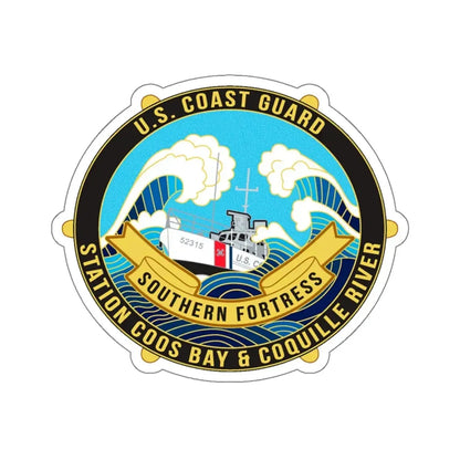 USCG Station Coos Bay (U.S. Coast Guard) STICKER Vinyl Kiss-Cut Decal 6 Inch White - The Sticker Space