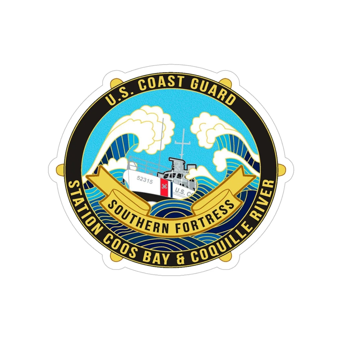 USCG Station Coos Bay (U.S. Coast Guard) Transparent STICKER Die-Cut Vinyl Decal 5 Inch - The Sticker Space