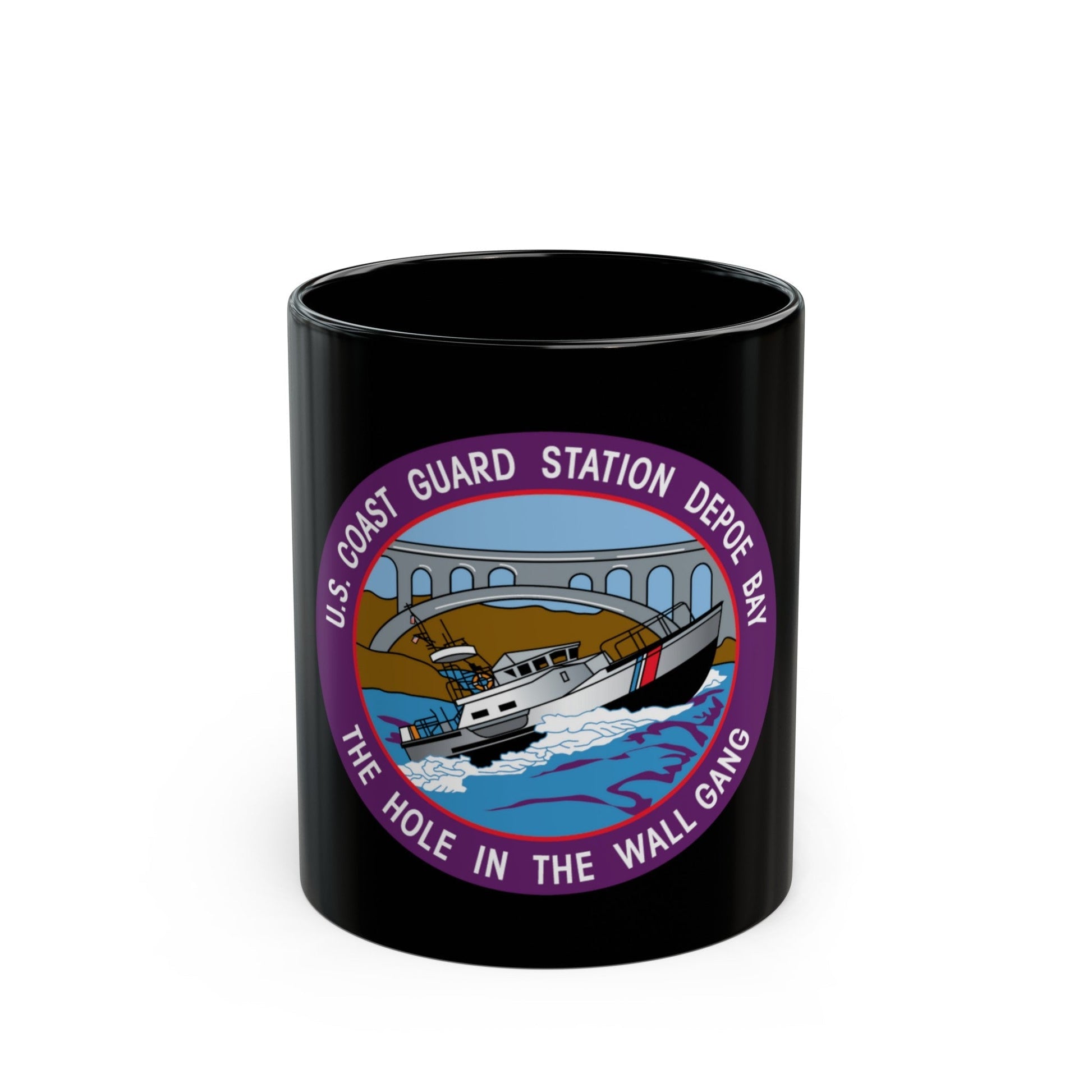 USCG Station Depoe Bay (U.S. Coast Guard) Black Coffee Mug-11oz-The Sticker Space