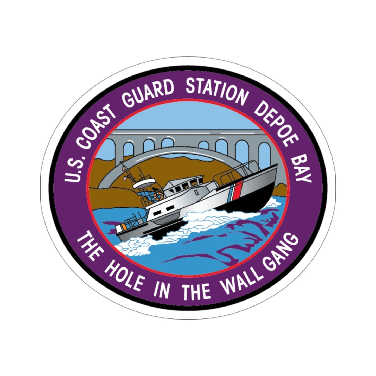 USCG Station Depoe Bay (U.S. Coast Guard) STICKER Vinyl Die-Cut Decal-3 Inch-The Sticker Space