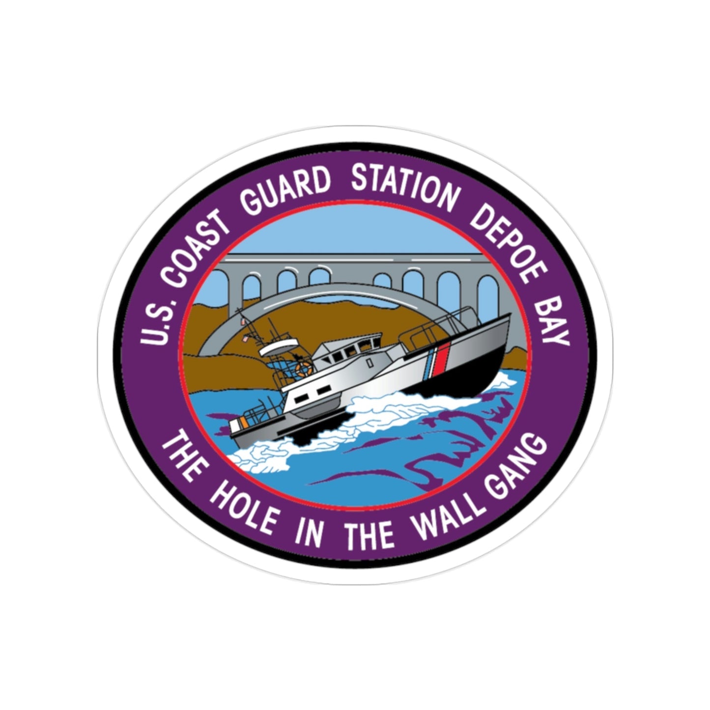 USCG Station Depoe Bay (U.S. Coast Guard) Transparent STICKER Die-Cut Vinyl Decal-2 Inch-The Sticker Space