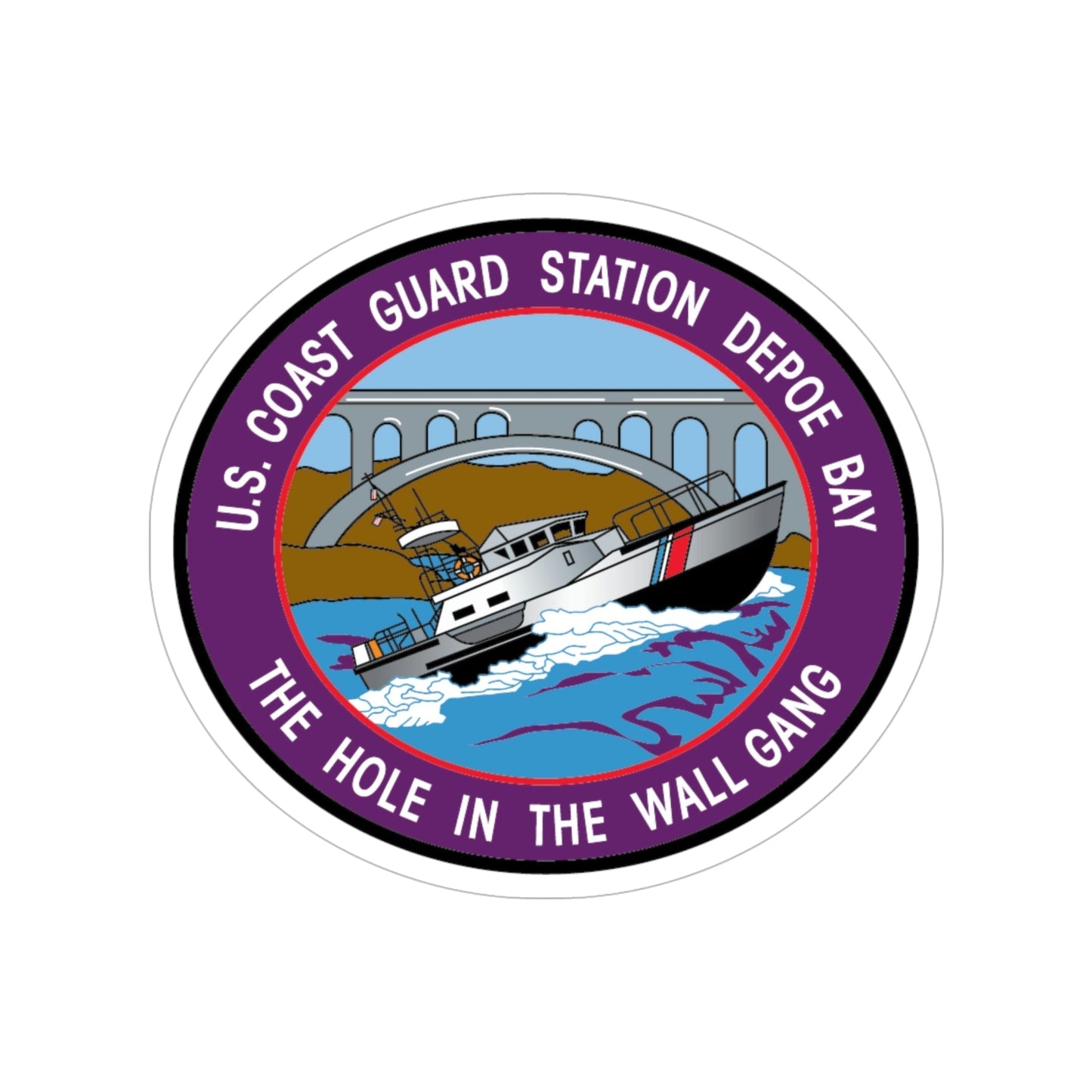 USCG Station Depoe Bay (U.S. Coast Guard) Transparent STICKER Die-Cut Vinyl Decal-6 Inch-The Sticker Space