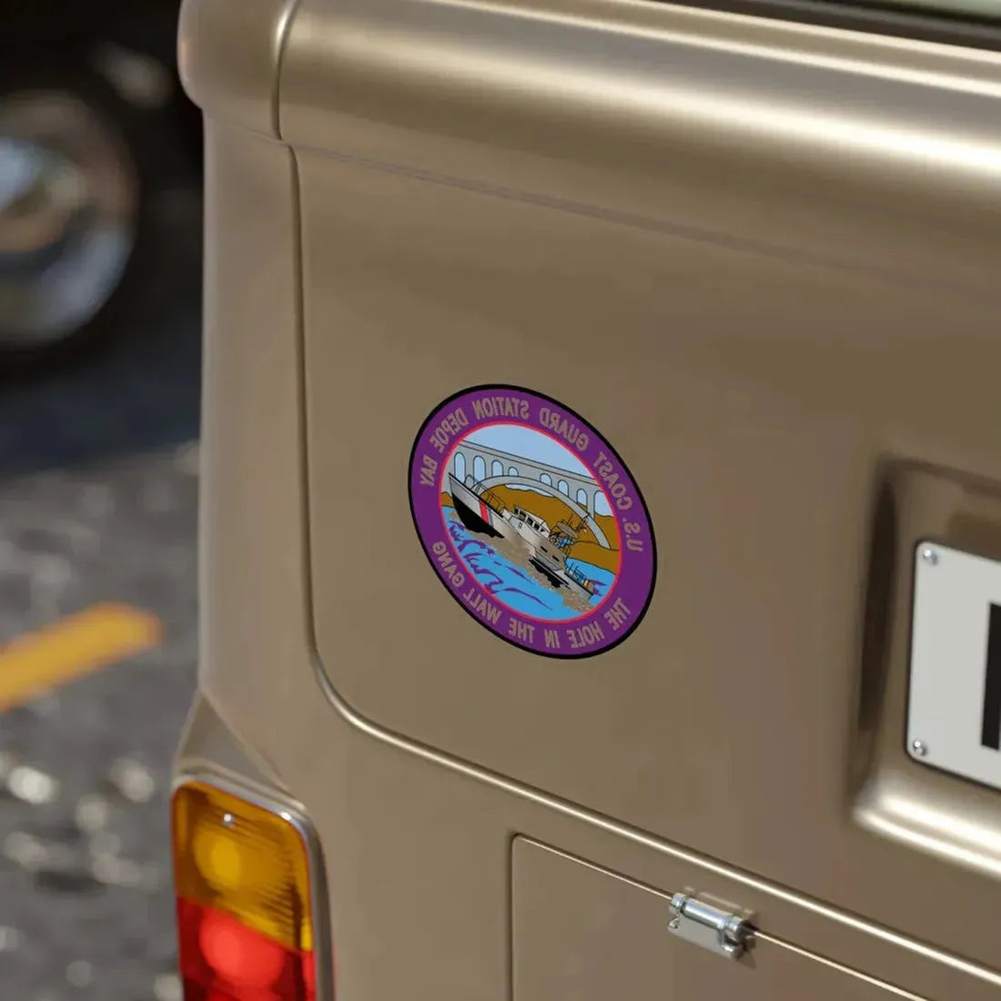 USCG Station Depoe Bay (U.S. Coast Guard) REVERSE PRINT Transparent Die-Cut STICKER - The Sticker Space