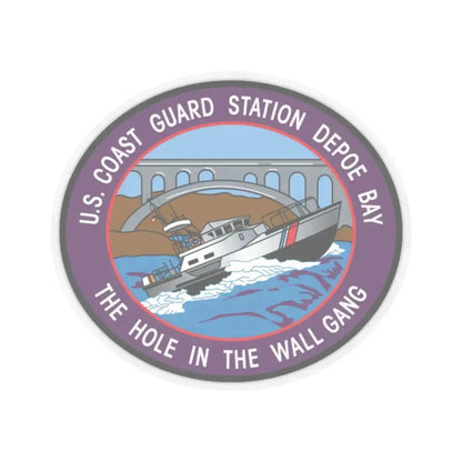 USCG Station Depoe Bay (U.S. Coast Guard) STICKER Vinyl Kiss-Cut Decal 2 Inch Transparent - The Sticker Space