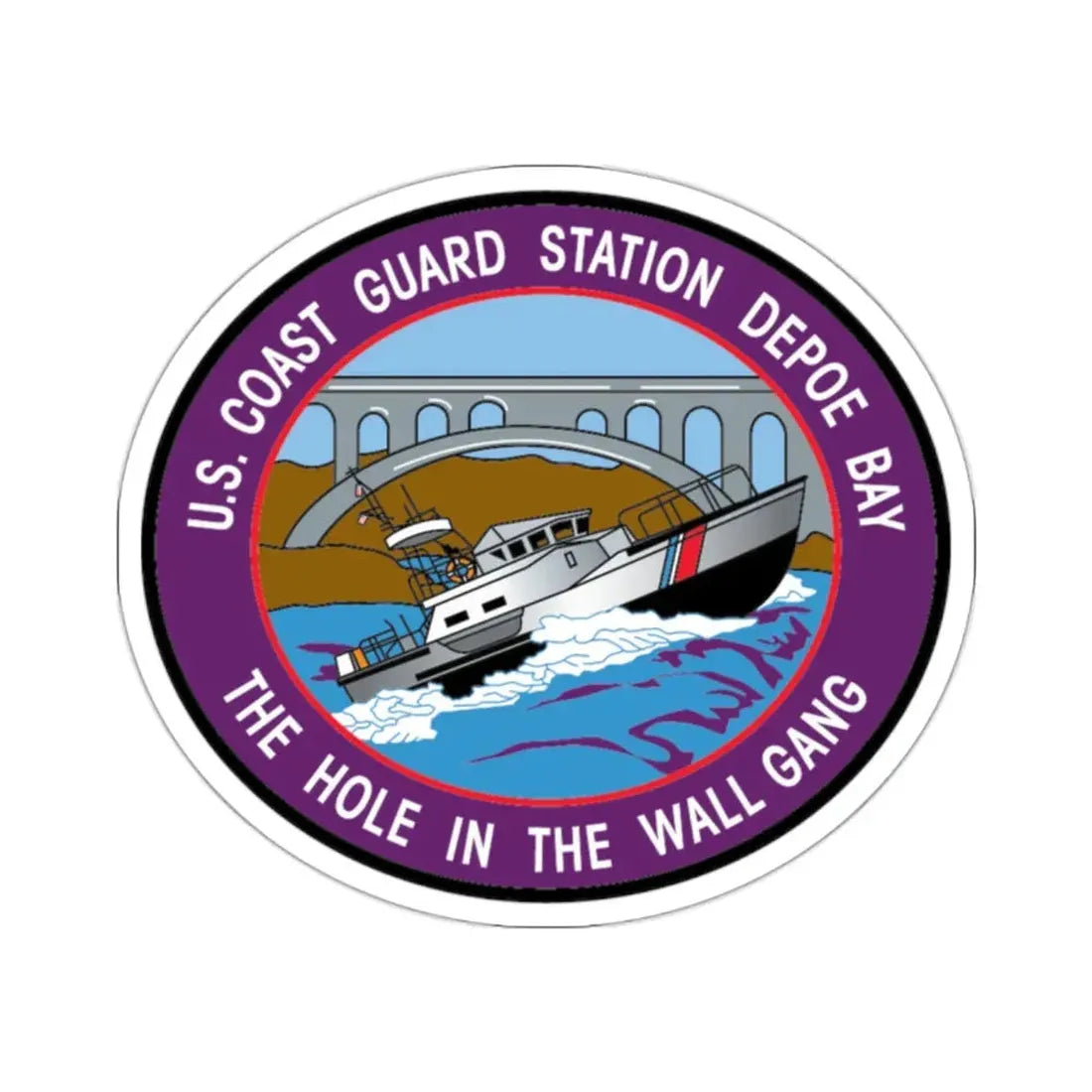 USCG Station Depoe Bay (U.S. Coast Guard) STICKER Vinyl Kiss-Cut Decal 2 Inch White - The Sticker Space