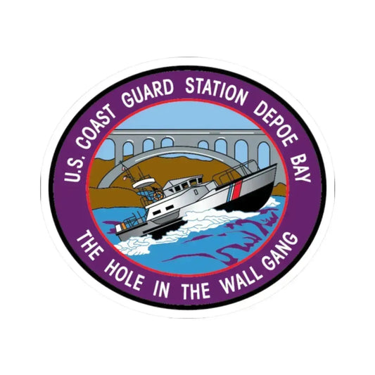 USCG Station Depoe Bay (U.S. Coast Guard) STICKER Vinyl Kiss-Cut Decal 2 Inch White - The Sticker Space