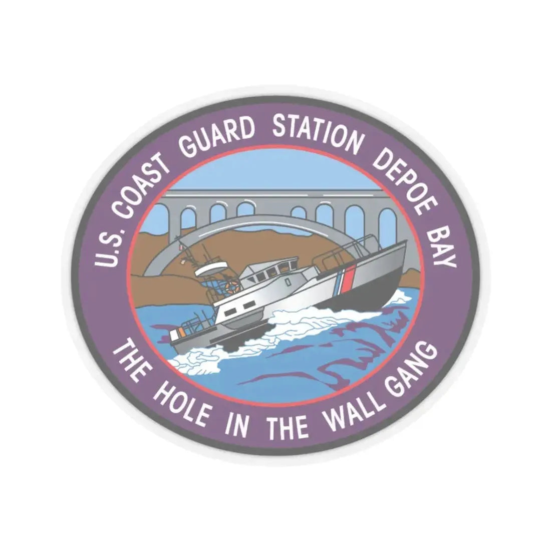 USCG Station Depoe Bay (U.S. Coast Guard) STICKER Vinyl Kiss-Cut Decal 3 Inch Transparent - The Sticker Space