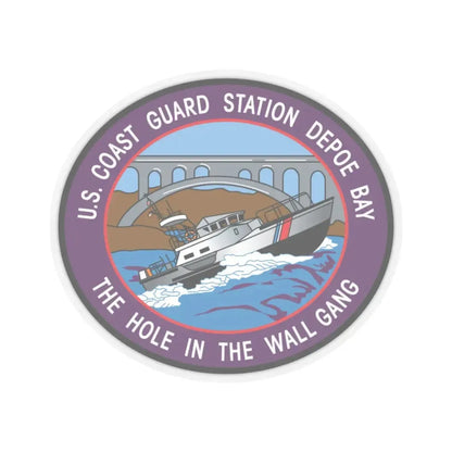 USCG Station Depoe Bay (U.S. Coast Guard) STICKER Vinyl Kiss-Cut Decal 3 Inch Transparent - The Sticker Space