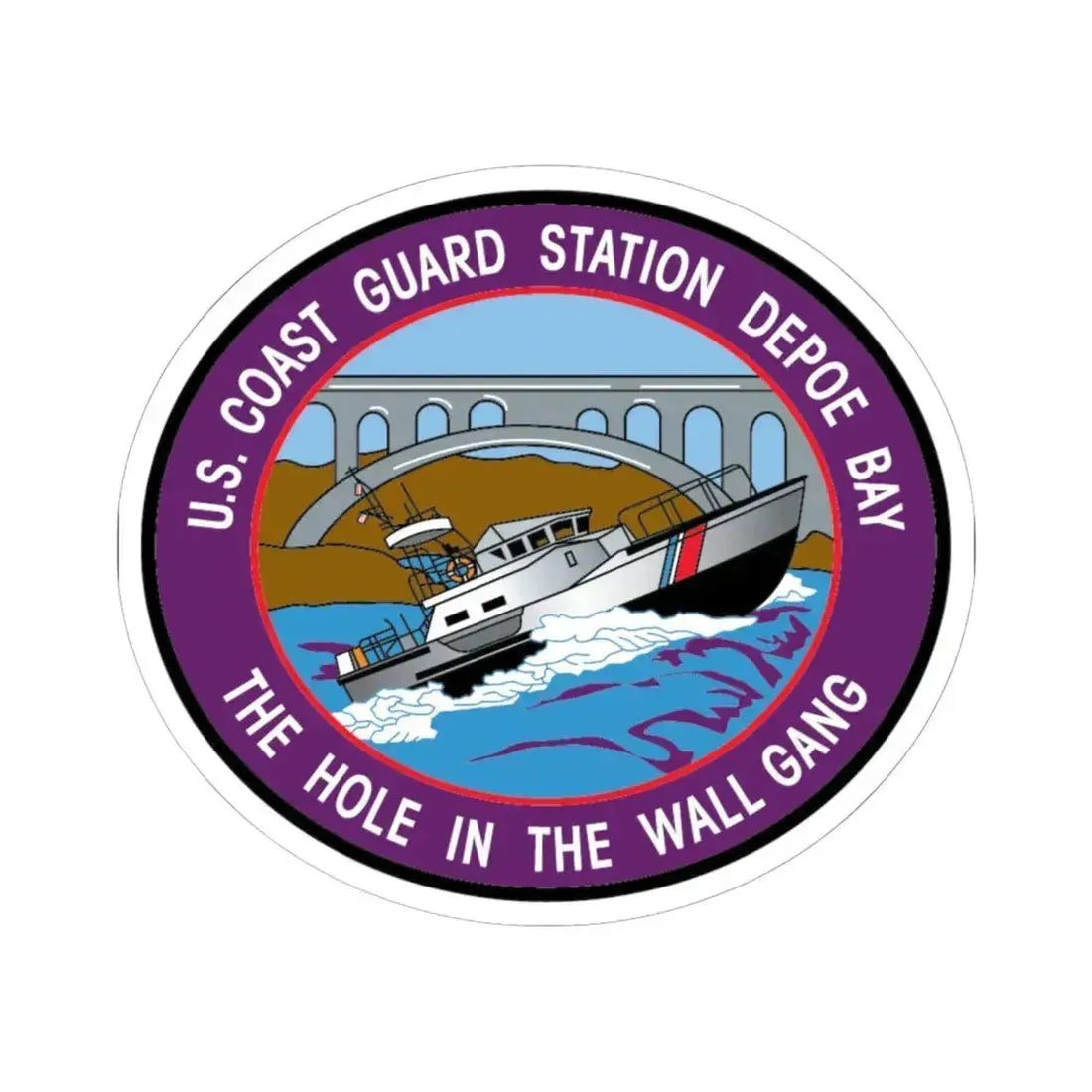 USCG Station Depoe Bay (U.S. Coast Guard) STICKER Vinyl Kiss-Cut Decal 6 Inch White - The Sticker Space