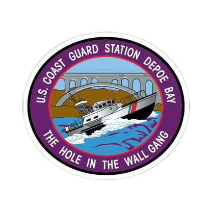 USCG Station Depoe Bay (U.S. Coast Guard) STICKER Vinyl Kiss-Cut Decal 6 Inch White - The Sticker Space