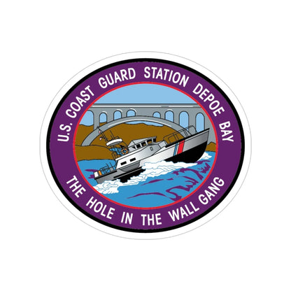 USCG Station Depoe Bay (U.S. Coast Guard) Transparent STICKER Die-Cut Vinyl Decal 5 Inch - The Sticker Space