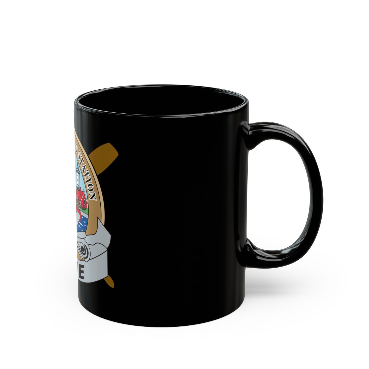 USCG Station Erie (U.S. Coast Guard) Black Coffee Mug-The Sticker Space