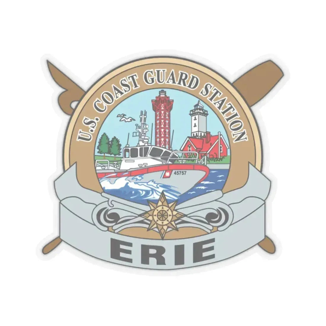 USCG Station Erie (U.S. Coast Guard) STICKER Vinyl Kiss-Cut Decal 2 Inch Transparent - The Sticker Space