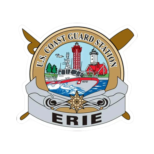 USCG Station Erie (U.S. Coast Guard) STICKER Vinyl Kiss-Cut Decal 2 Inch White - The Sticker Space