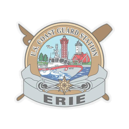 USCG Station Erie (U.S. Coast Guard) STICKER Vinyl Kiss-Cut Decal 3 Inch Transparent - The Sticker Space