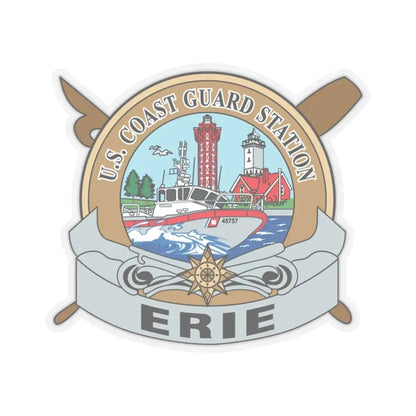 USCG Station Erie (U.S. Coast Guard) STICKER Vinyl Kiss-Cut Decal 4 Inch Transparent - The Sticker Space