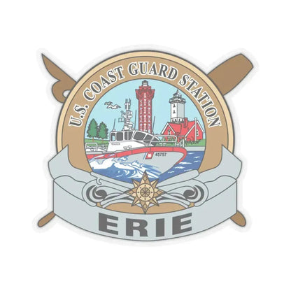 USCG Station Erie (U.S. Coast Guard) STICKER Vinyl Kiss-Cut Decal 4 Inch Transparent - The Sticker Space