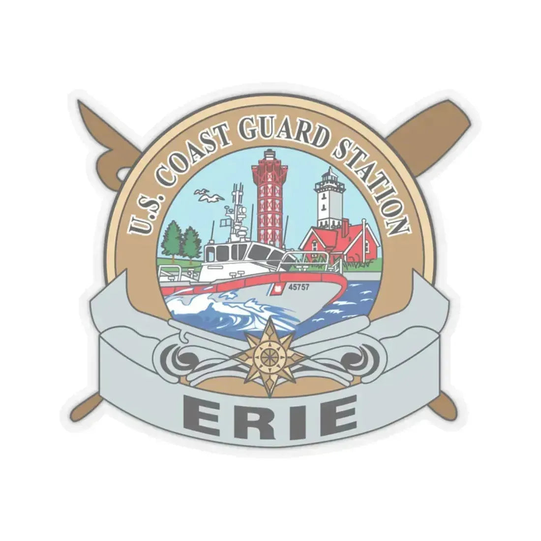USCG Station Erie (U.S. Coast Guard) STICKER Vinyl Kiss-Cut Decal 6 Inch Transparent - The Sticker Space