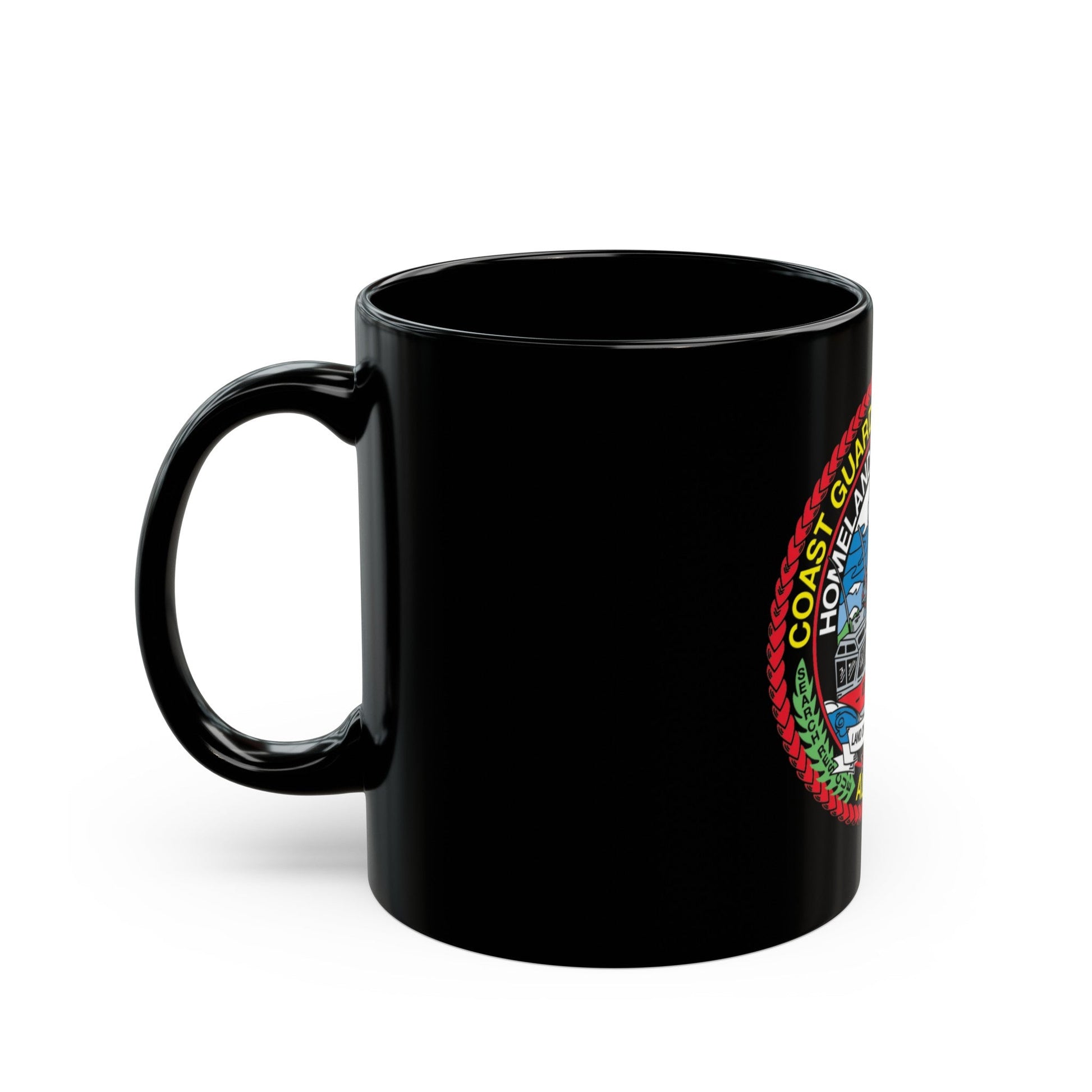 USCG Station Juneau Alaska Homeland Security (U.S. Coast Guard) Black Coffee Mug-The Sticker Space