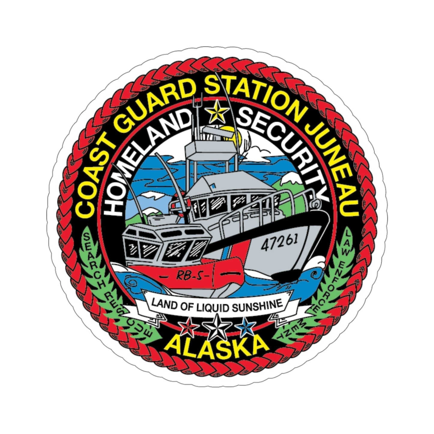 USCG Station Juneau Alaska Homeland Security (U.S. Coast Guard) STICKER Vinyl Die-Cut Decal-5 Inch-The Sticker Space