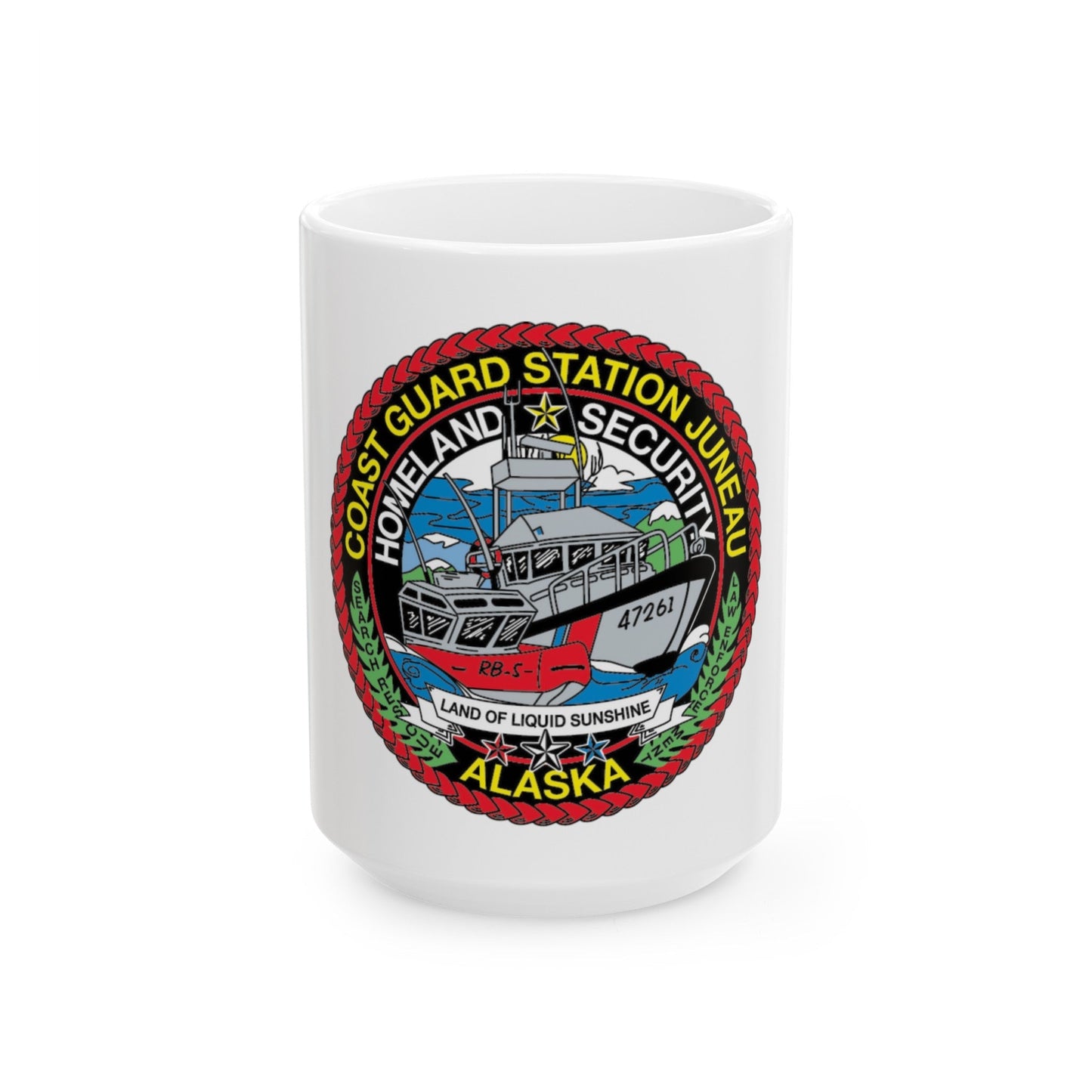 USCG Station Juneau Alaska Homeland Security (U.S. Coast Guard) White Coffee Mug-15oz-The Sticker Space