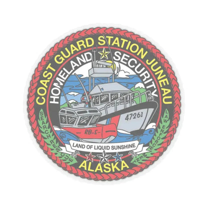 USCG Station Juneau Alaska   Homeland Security (U.S. Coast Guard) STICKER Vinyl Kiss-Cut Decal 2 Inch Transparent - The Sticker Space