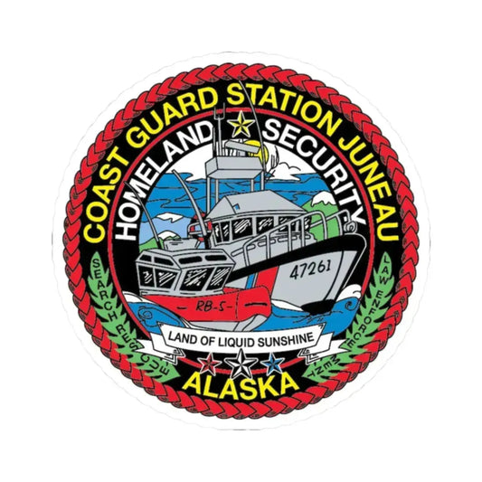 USCG Station Juneau Alaska   Homeland Security (U.S. Coast Guard) STICKER Vinyl Kiss-Cut Decal 2 Inch White - The Sticker Space