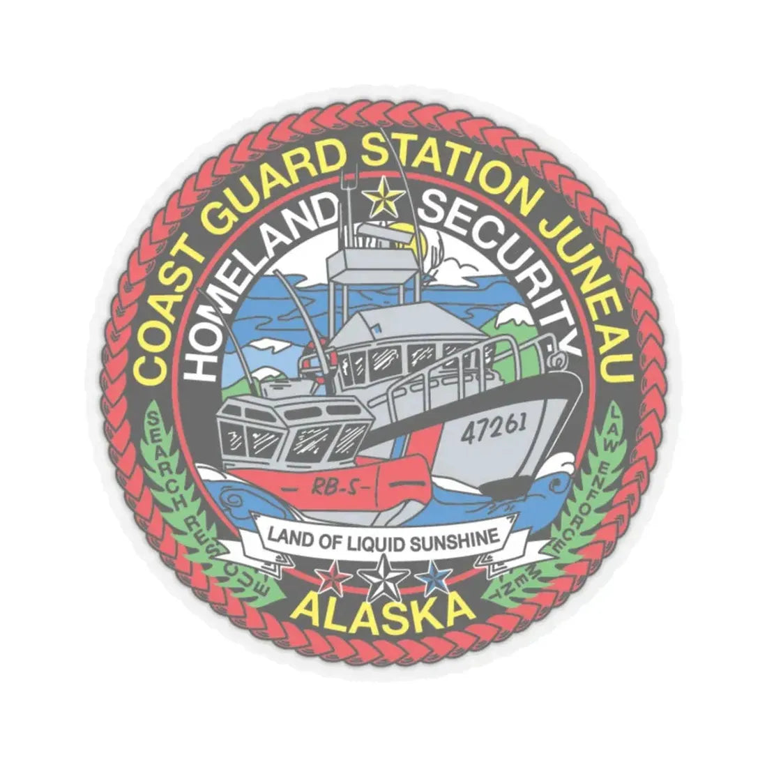 USCG Station Juneau Alaska   Homeland Security (U.S. Coast Guard) STICKER Vinyl Kiss-Cut Decal 3 Inch Transparent - The Sticker Space