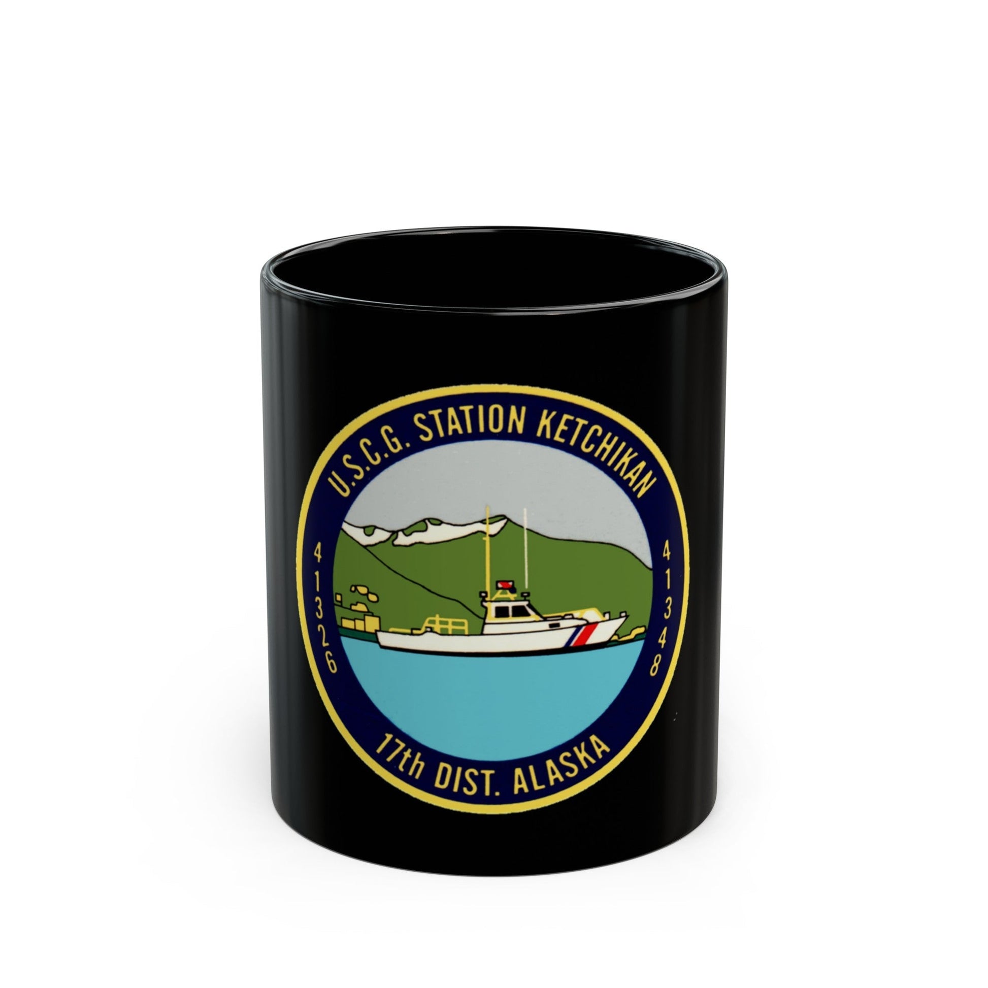 USCG Station Ketchikan 17th Dist (U.S. Coast Guard) Black Coffee Mug-11oz-The Sticker Space