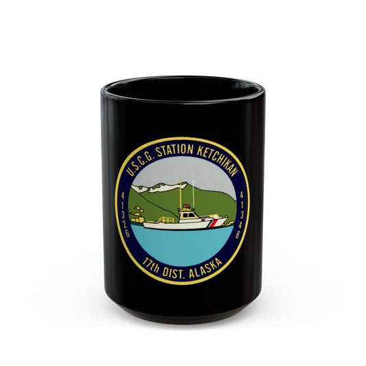 USCG Station Ketchikan 17th Dist (U.S. Coast Guard) Black Coffee Mug-15oz-The Sticker Space