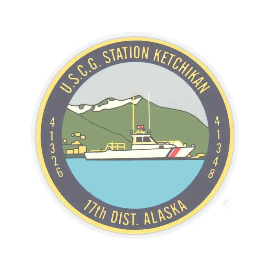 USCG Station Ketchikan 17th Dist (U.S. Coast Guard) STICKER Vinyl Kiss-Cut Decal 4 Inch Transparent - The Sticker Space