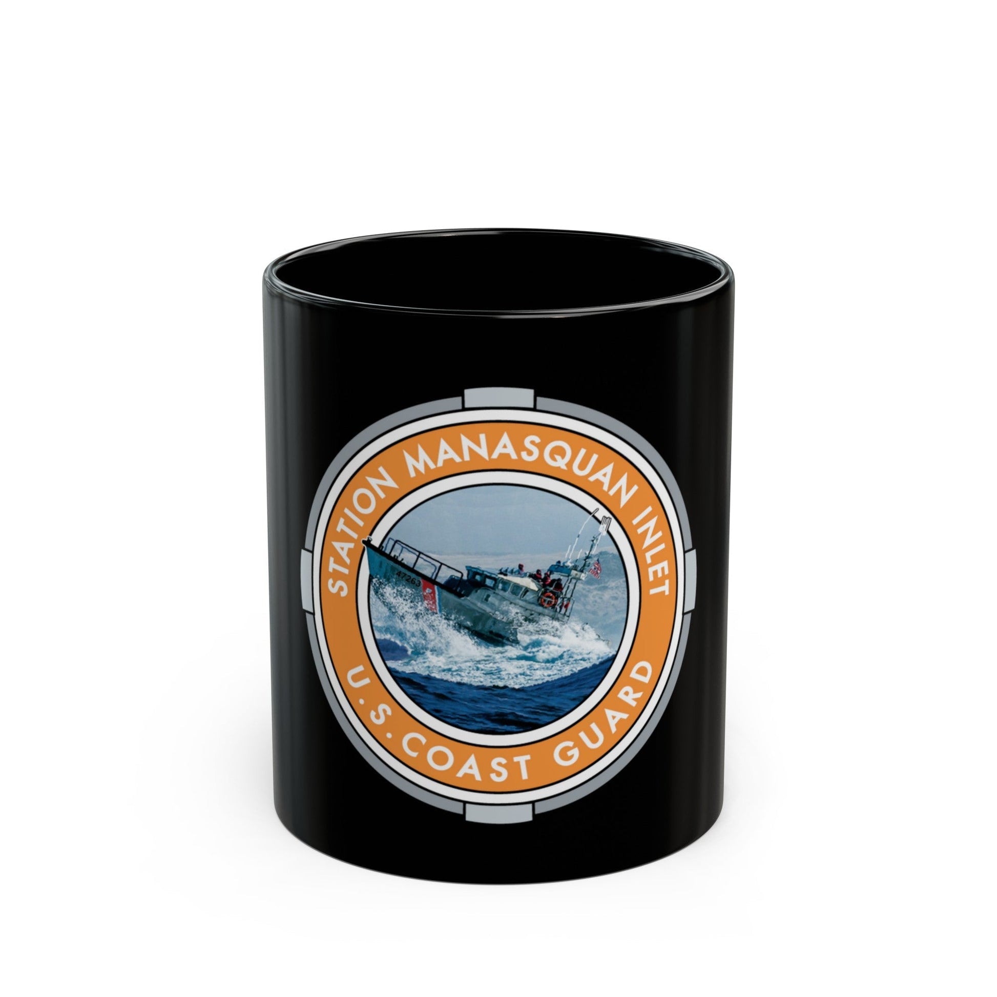 USCG Station Manasquan Inlet (U.S. Coast Guard) Black Coffee Mug-11oz-The Sticker Space