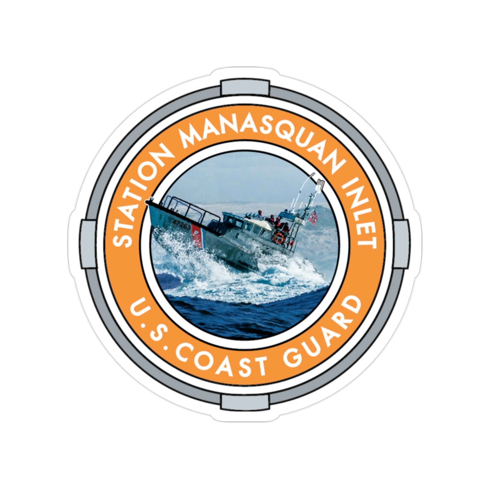 USCG Station Manasquan Inlet (U.S. Coast Guard) Transparent STICKER Die-Cut Vinyl Decal-2 Inch-The Sticker Space