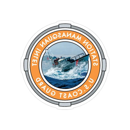 USCG Station Manasquan Inlet (U.S. Coast Guard) REVERSE PRINT Transparent Die-Cut STICKER 2 Inch Die-Cut Transparent - The Sticker Space