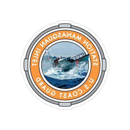 USCG Station Manasquan Inlet (U.S. Coast Guard) REVERSE PRINT Transparent Die-Cut STICKER 6 Inch Die-Cut Transparent - The Sticker Space