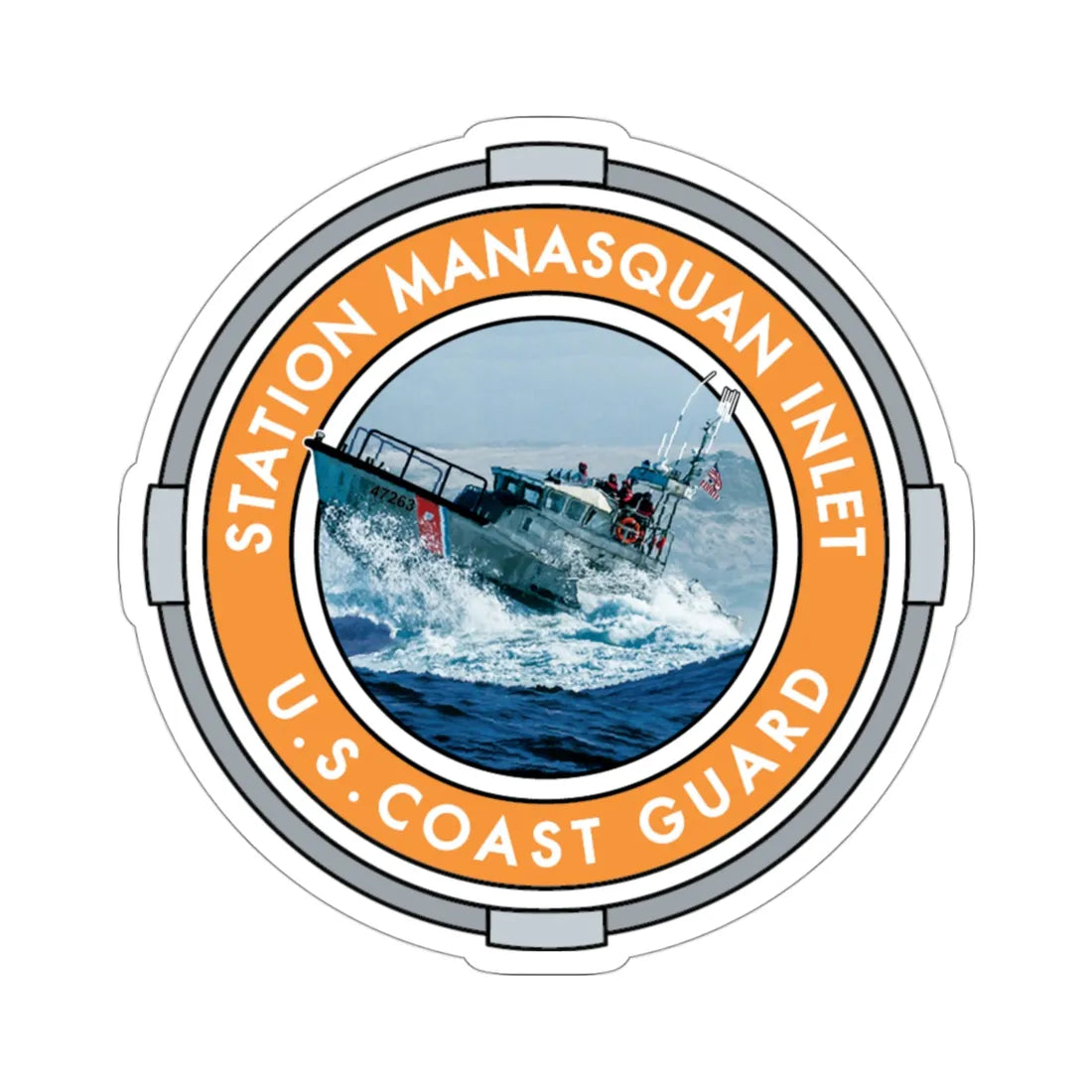 USCG Station Manasquan Inlet (U.S. Coast Guard) STICKER Vinyl Die-Cut Decal 3 Inch - The Sticker Space