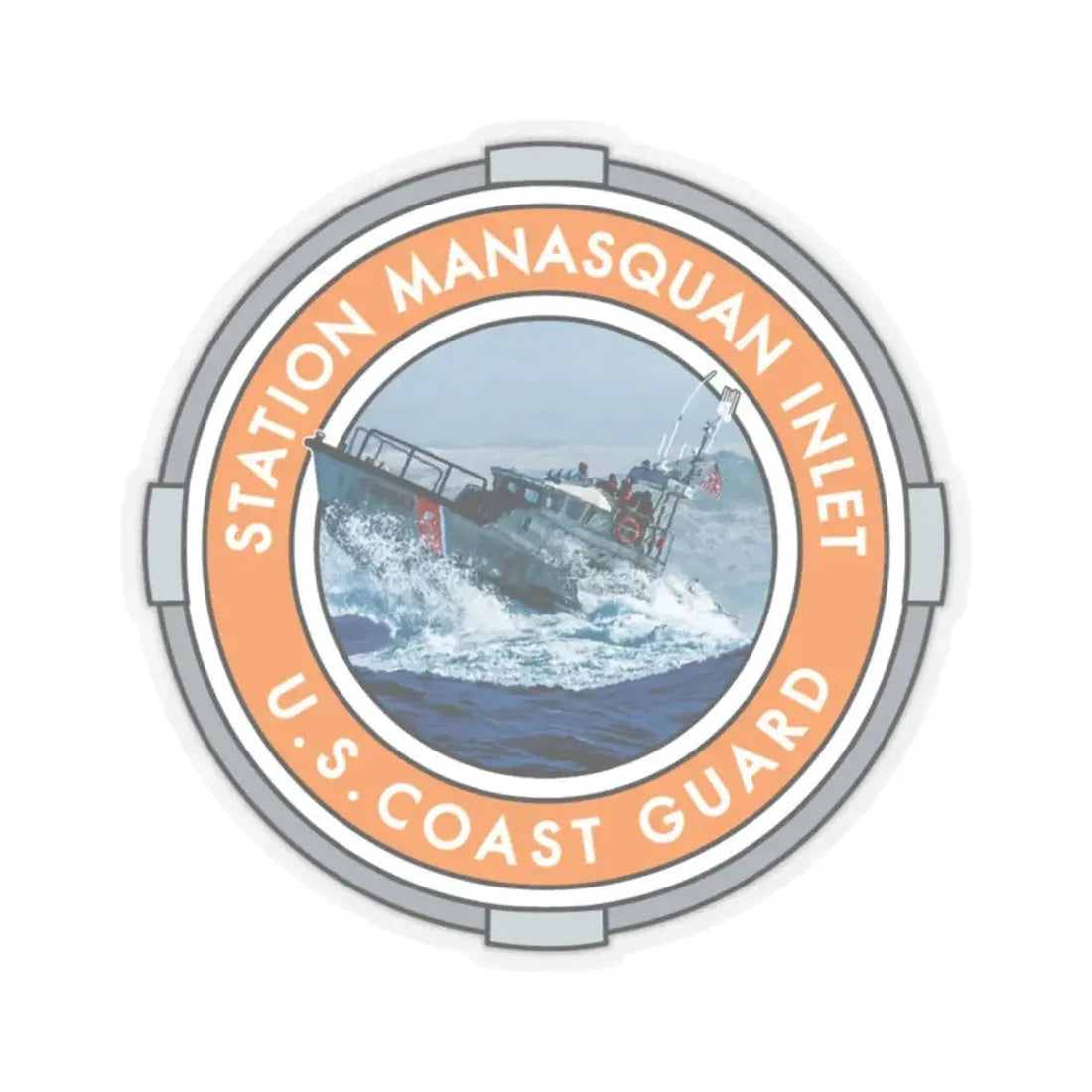 USCG Station Manasquan Inlet (U.S. Coast Guard) STICKER Vinyl Kiss-Cut Decal 2 Inch Transparent - The Sticker Space