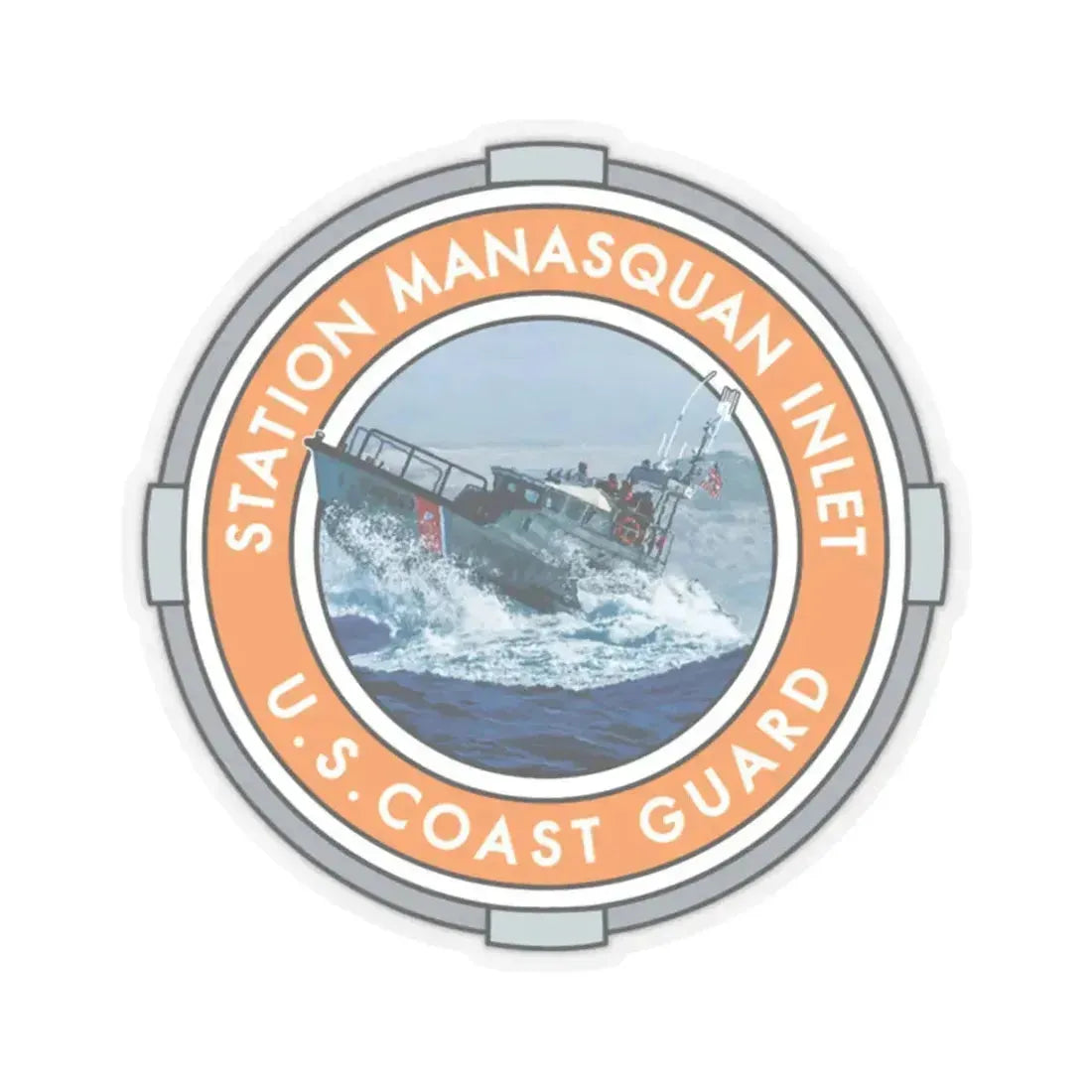 USCG Station Manasquan Inlet (U.S. Coast Guard) STICKER Vinyl Kiss-Cut Decal 2 Inch Transparent - The Sticker Space