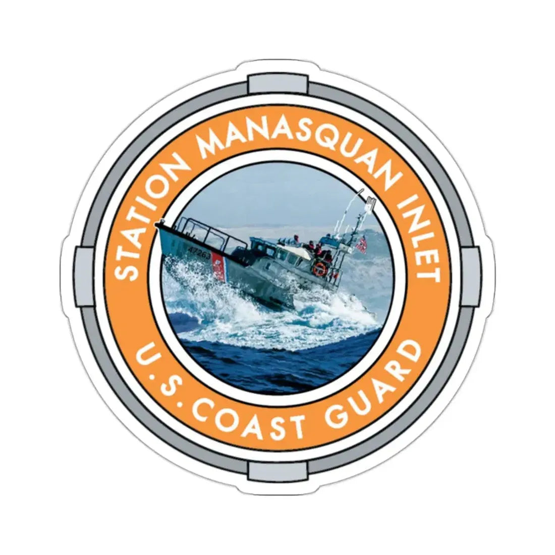USCG Station Manasquan Inlet (U.S. Coast Guard) STICKER Vinyl Kiss-Cut ...